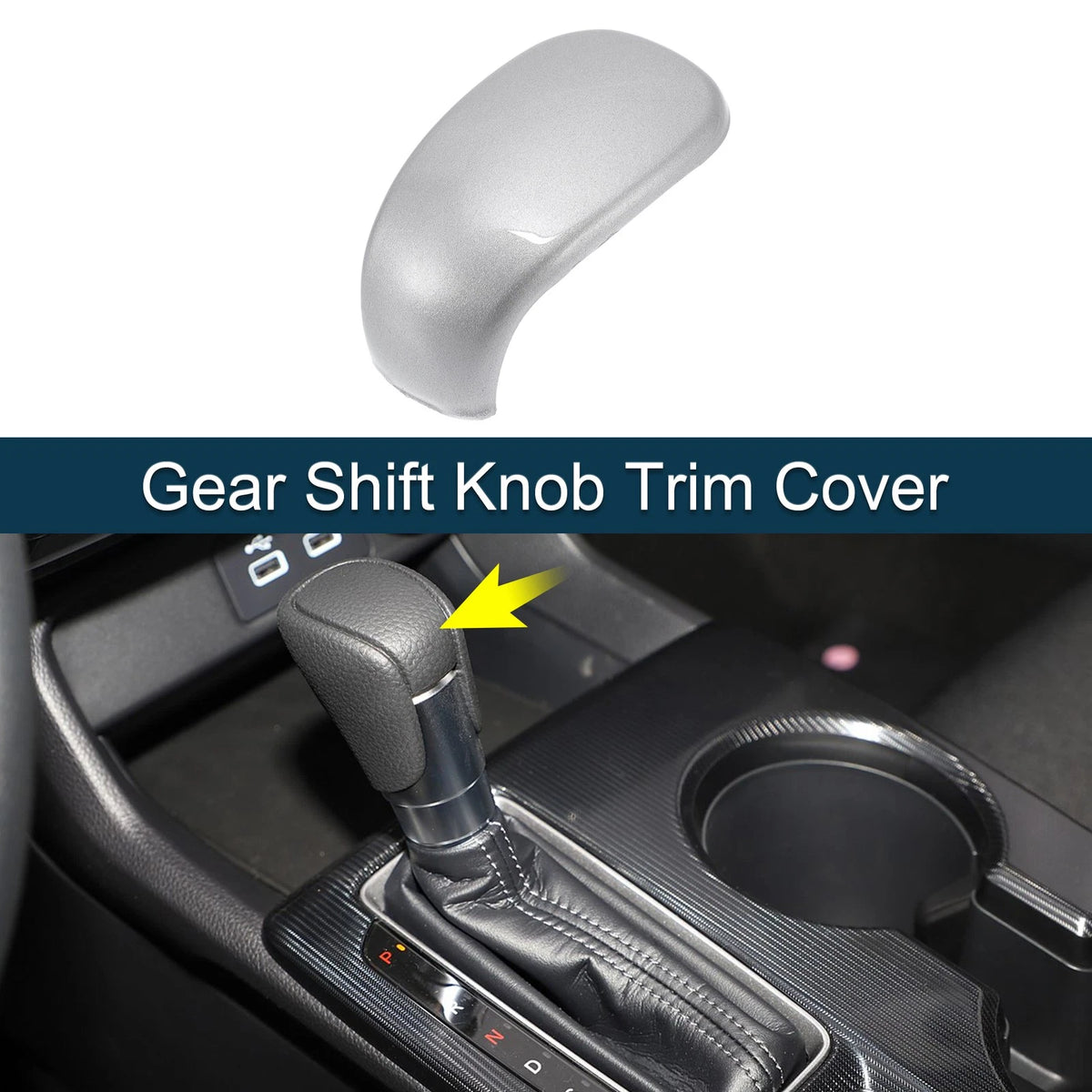 ABS Gear Shift Knob Cover for Honda Civic 11th Gen (2021-2023) Silver Tone