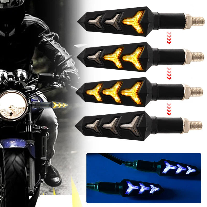 LED Motorcycle Turn Signal Indicator Lights DRL Brake Lamp 2 x