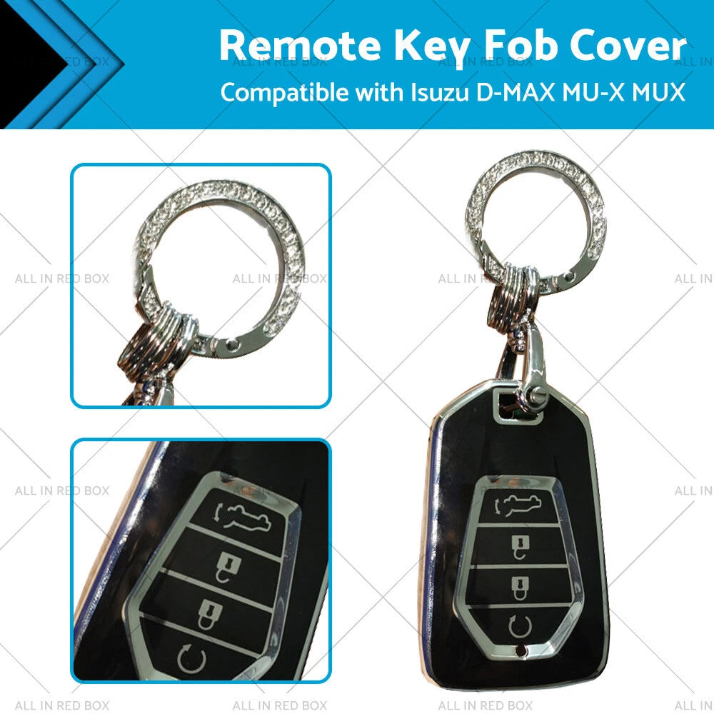 TPU Key Fob Cover for Isuzu D-MAX MU-X MUX 4 Button (2012-2023)