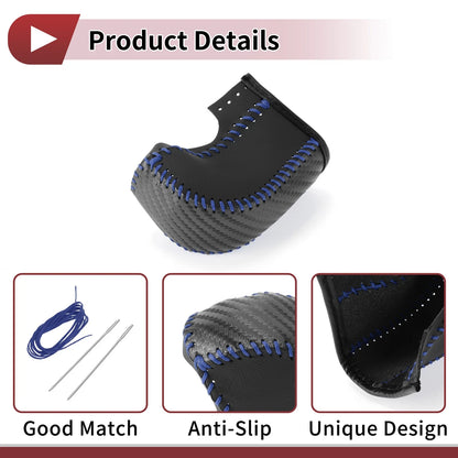 1 Set Gear Shift Knob Cover for Acura TL (2009-2014) Black Carbon Fiber Blue