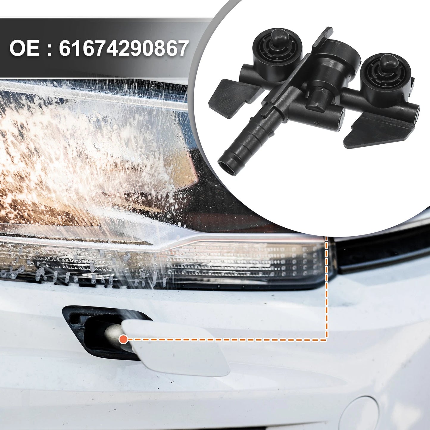 Front Left Headlight Washer Nozzle for BMW M3 (2001-2006)