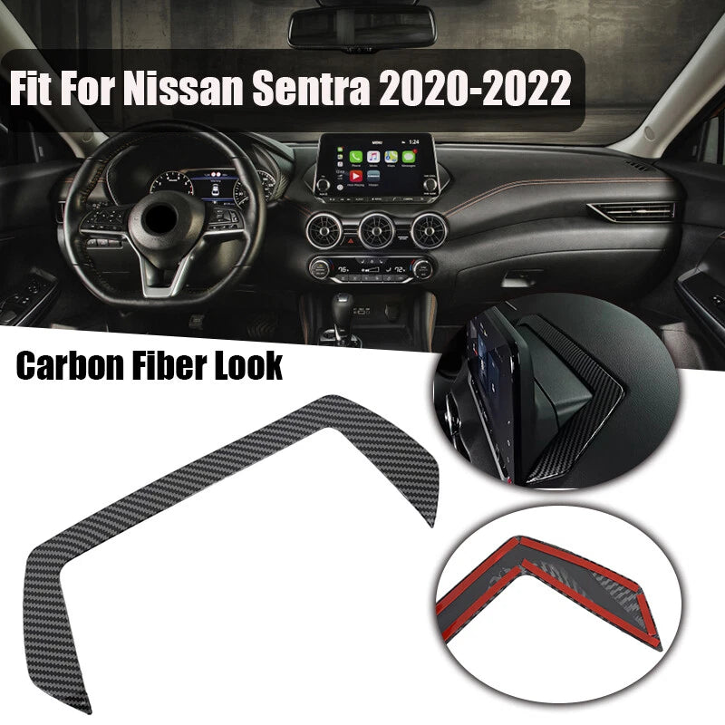 Carbon Black Dashboard Console Cover Trim for Nissan Sentra (2020-2024)