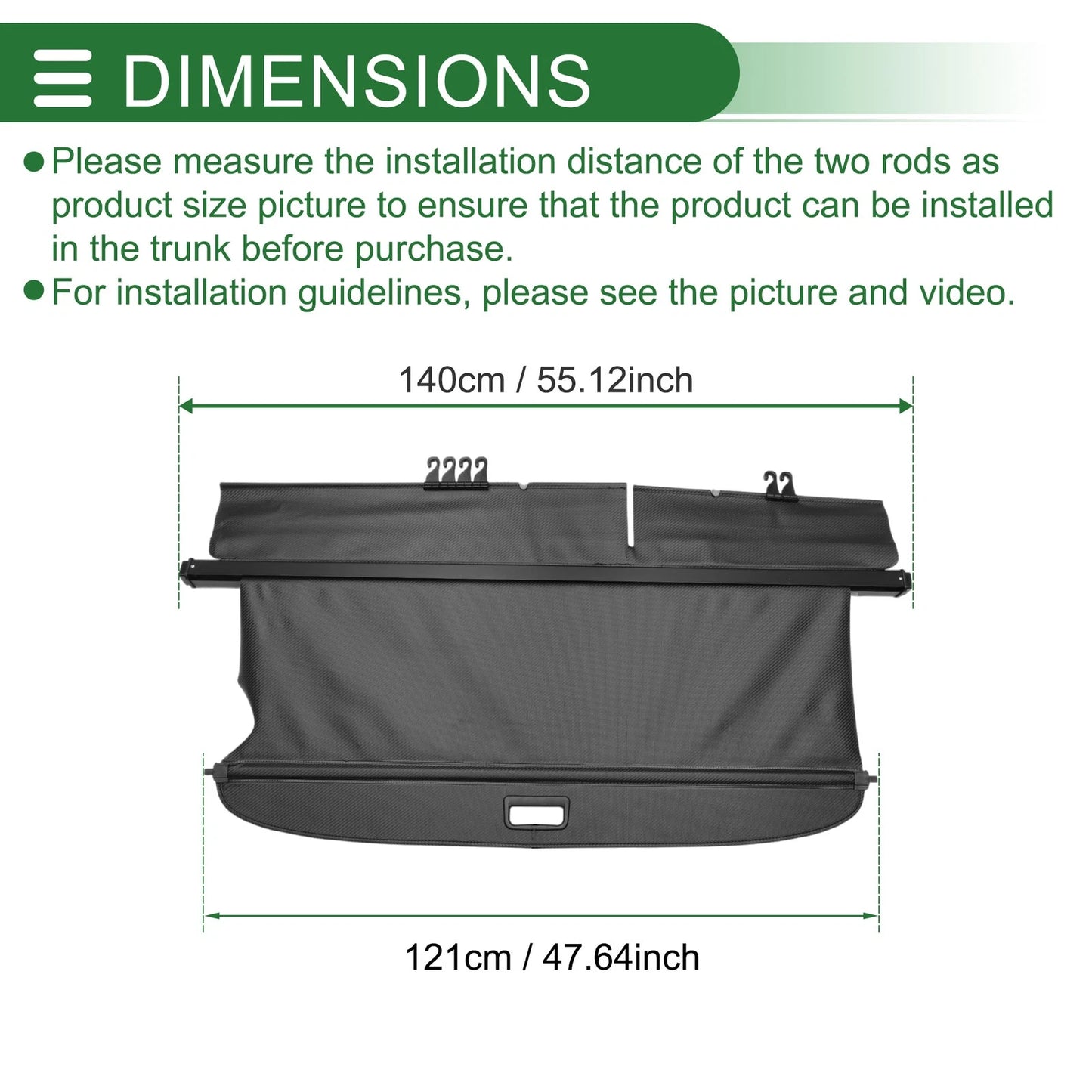 Car Trunk Retractable Cargo Cover for Ford Edge (2010-2014)