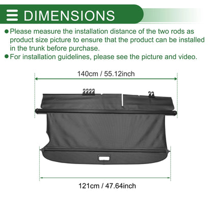 Car Trunk Retractable Cargo Cover for Ford Edge (2010-2014)