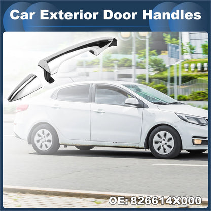 Front Right Exterior Door Handle for Kia Rio (2011) - Silver Tone, 1 Pc
