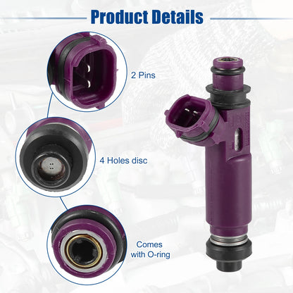 4 x Fuel Injector Nozzle Replacement for Mazda Miata 1.8L L4 (1990-2005)