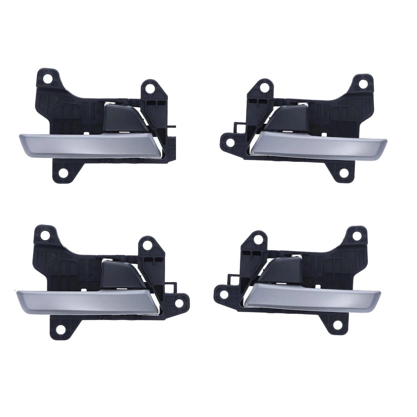 4pcs Silver Inner Door Handle, Black Base for Hyundai Elantra (2012-2016)