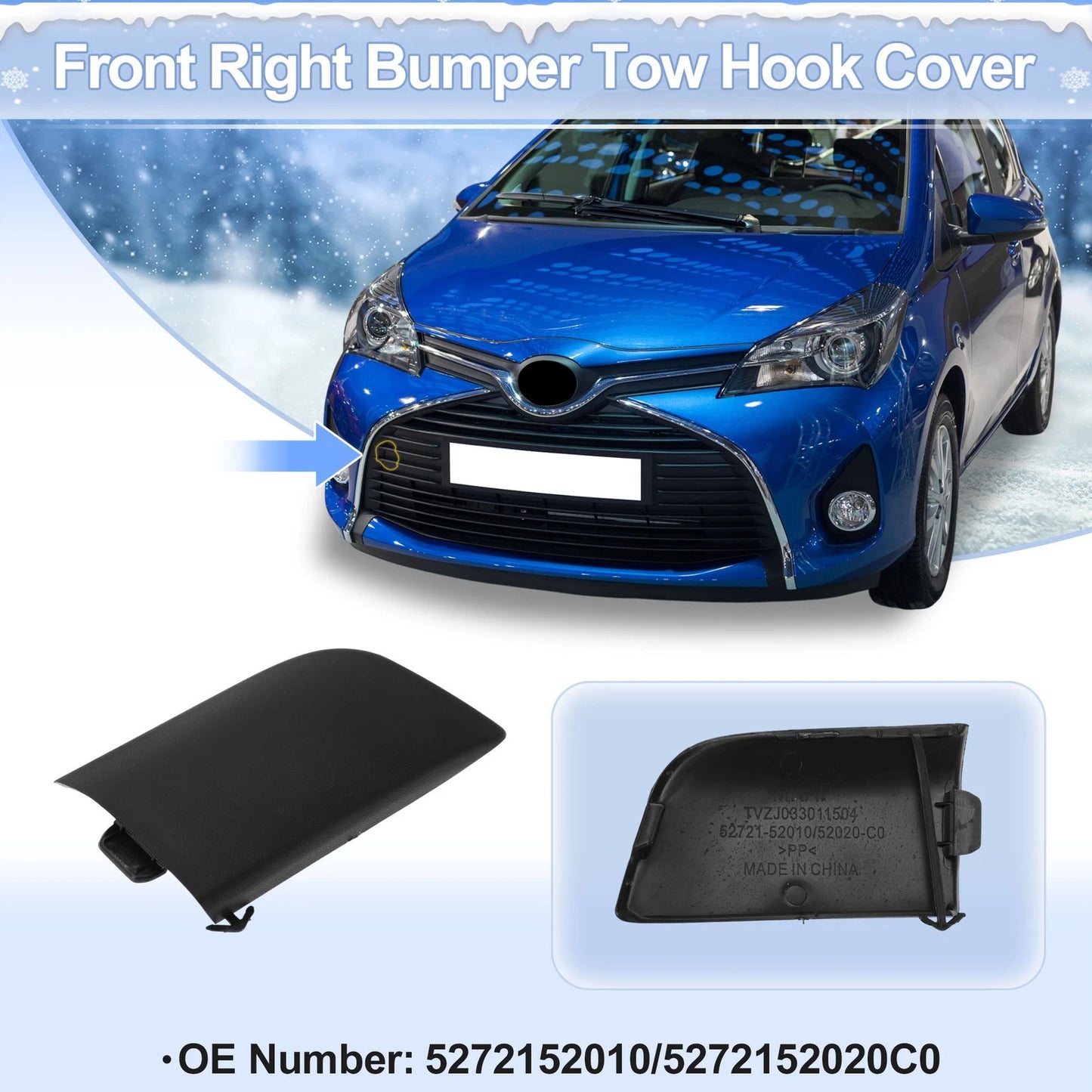 Right Front Tow Hook Cover for Toyota Corolla (2007-2009)