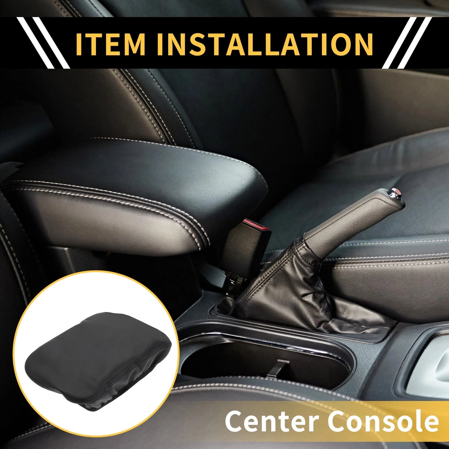 Center Console Cover GMC Canyon Microfiber Leather Anti-Scratch Black