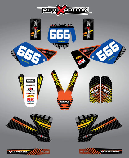 Custom Graphics Full Sticker Kit for KTM 65 SX (2002-2008)