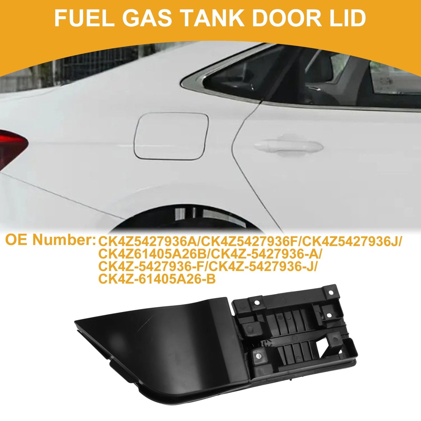 Black Fuel Tank Door Cap for Ford Transit Van 150 250 350 (2014-2023)