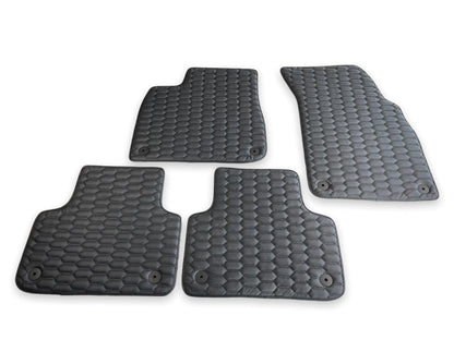 Black Leather Floor Mats for Audi Q7 (2017-2022) - Exclusive AutoWin Brand