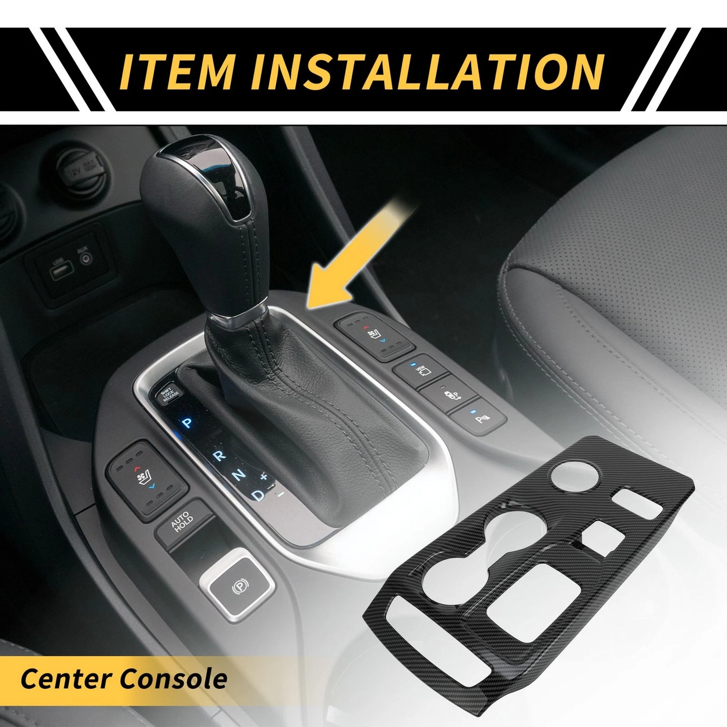 Carbon Fiber Gear Shift Frame Panel Cover for Ford Ranger (2023-2024)