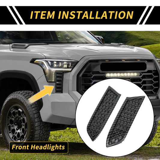 Carbon Fiber Headlight Grille Vent Covers for Toyota Tacoma (2016-2023)
