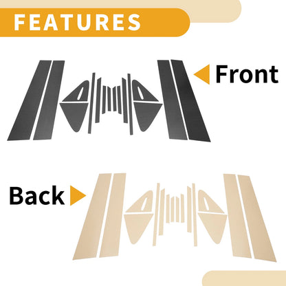 Door Pillar Window Trim 16 Pcs Carbon Fiber Pattern Black for Toyota Corolla