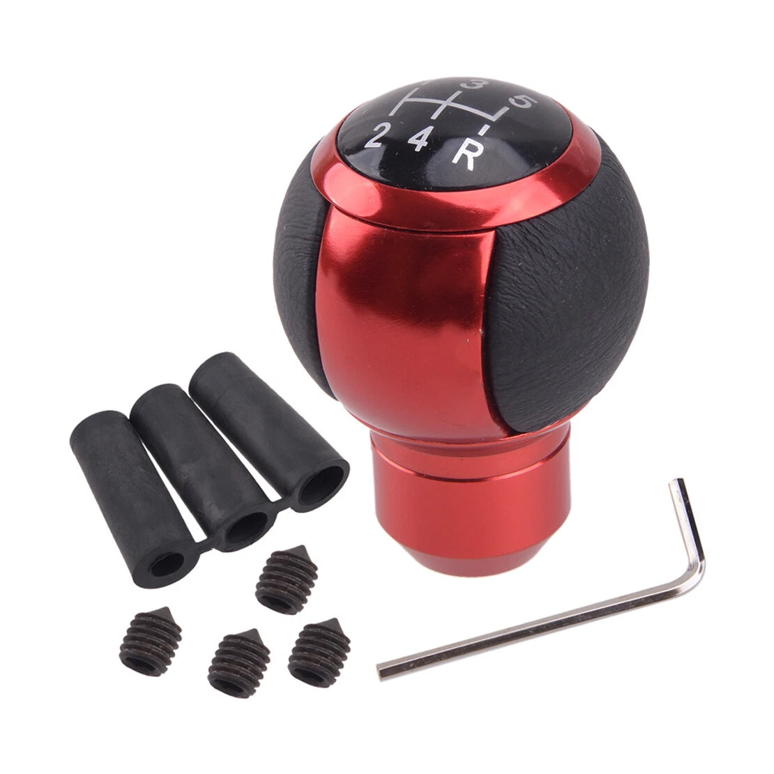 5 Speed Manual Gear Shift Knob Lever for Universal Aluminum Car - Red