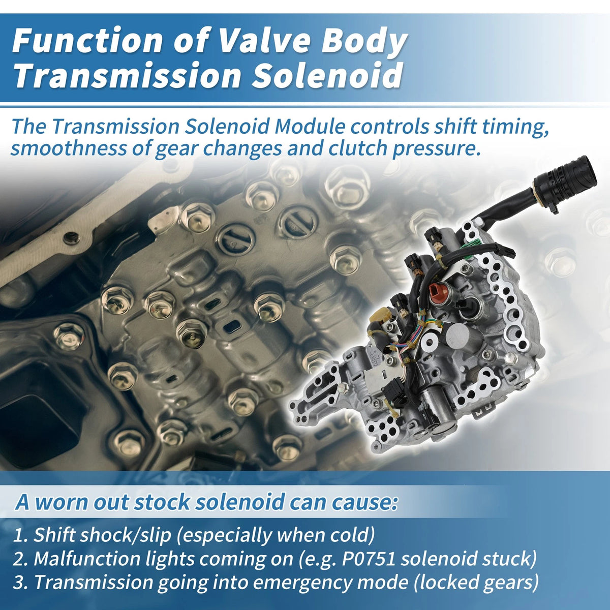 Transmission Valve Body W/ Solenoid for Nissan JF016E RE0F10D (2007-2012)