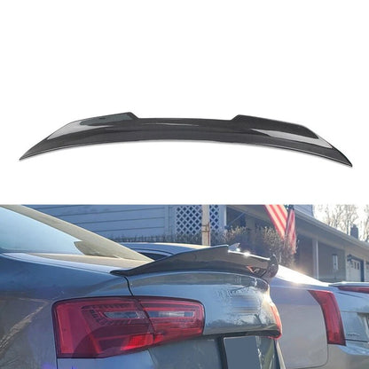 Real Carbon Fiber Stick-on Rear Wing Trunk Spoiler for Audi A6 S6 C7 2012-2018
