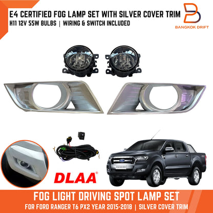 Grey Cover Fog Lamp Spot Light for Ford Ranger Ute T6 PX2 (2015-2018)