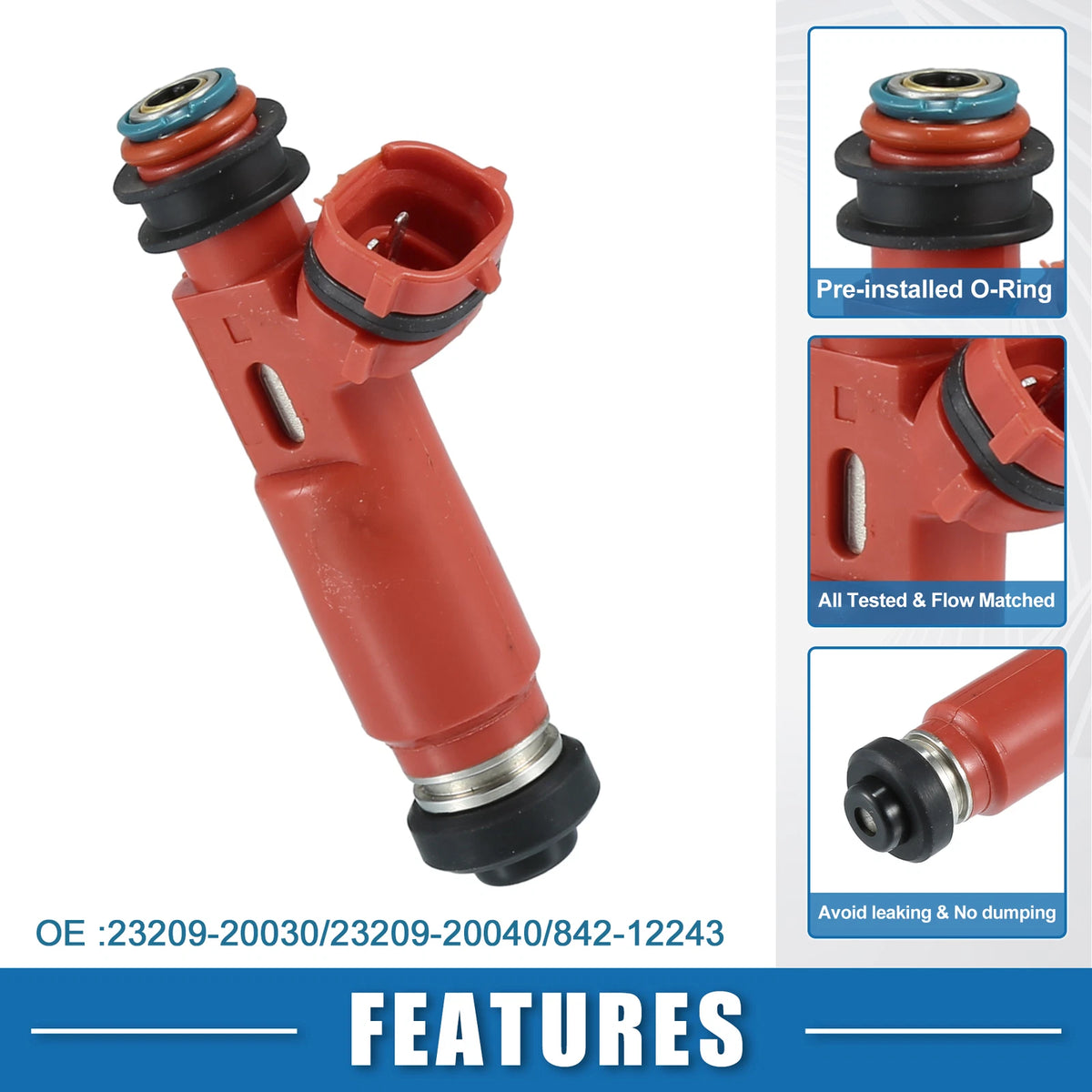Fuel Injector for Lexus RX330 2004-2009 3.3L - 1 x Red Injector