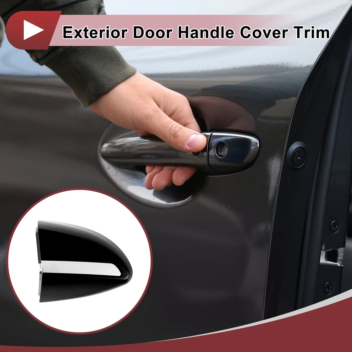 Exterior Door Handle Cover Trim Black for Toyota Corolla (2014–2018)