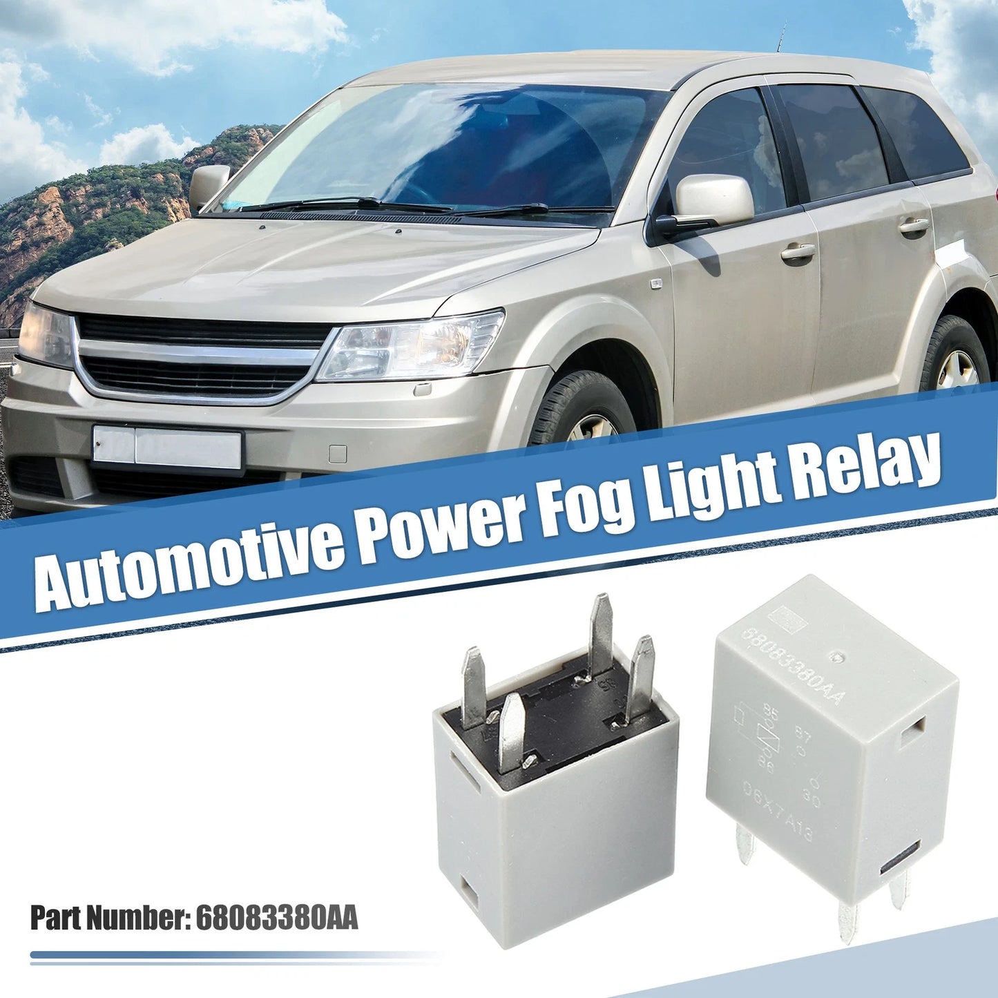 2 x 4 Pin Automotive Power Relay 68083380AA 12VDC for Dodge Ram Jeep