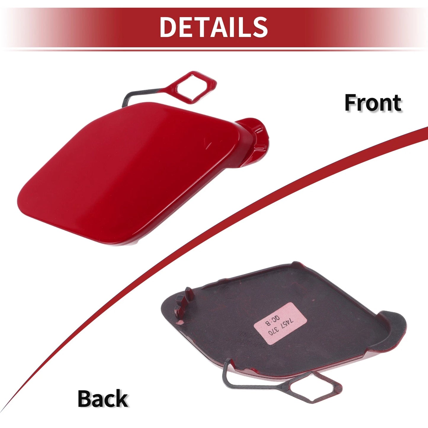Front Car Bumper Tow Hook Cover for BMW 320i (2016-2018) Red
