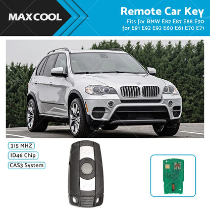 BMW Remote Control Key Fob Replacement for 1/3/5/X5/X6 Series