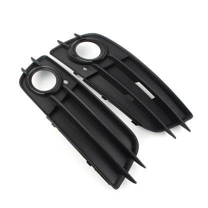 Black Front Bumper Fog Light Grille Covers for Audi A4 B8 S4 (2008-2012)
