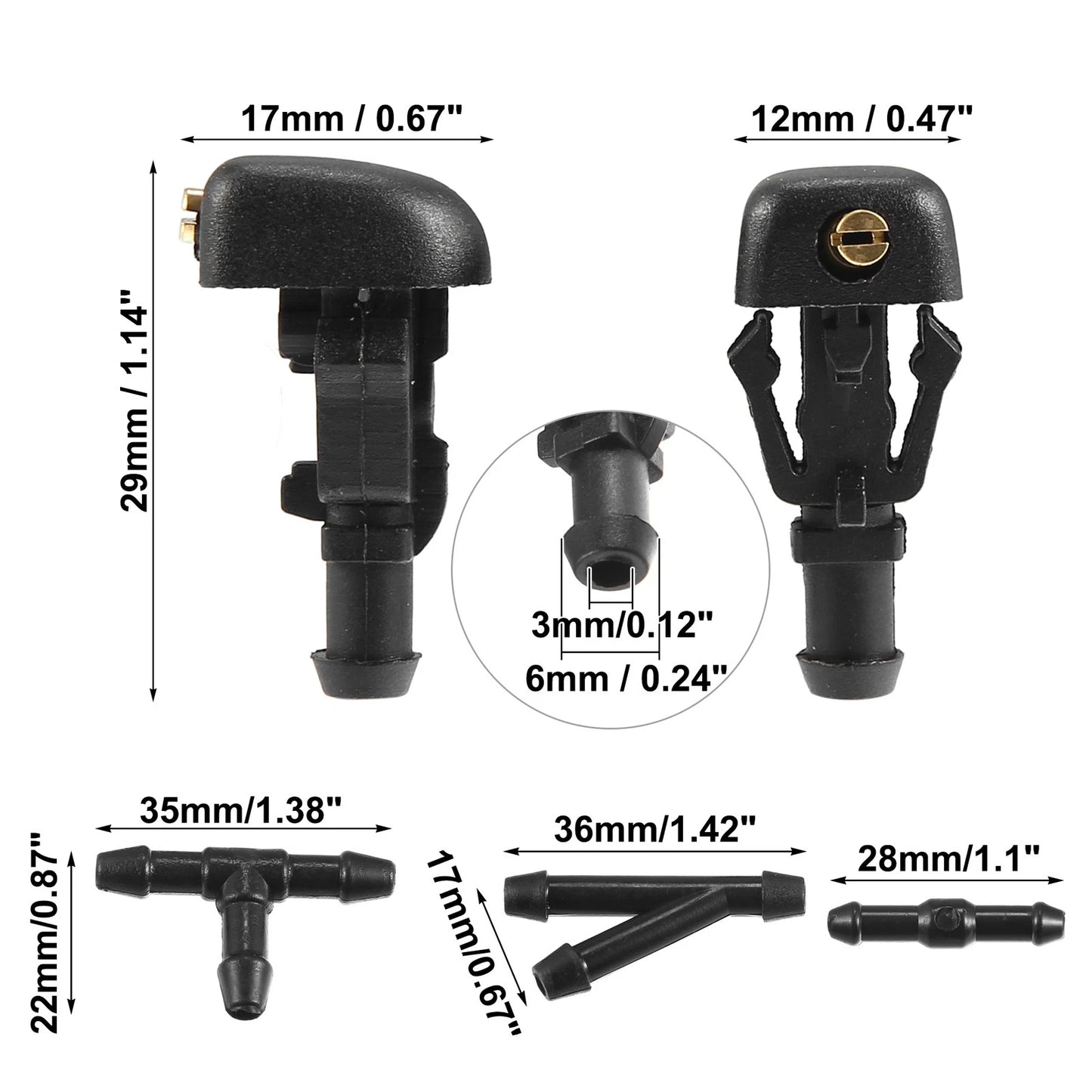 Windshield Washer Nozzles & 2.5m Hose for Ford F-150 (2004-2023)