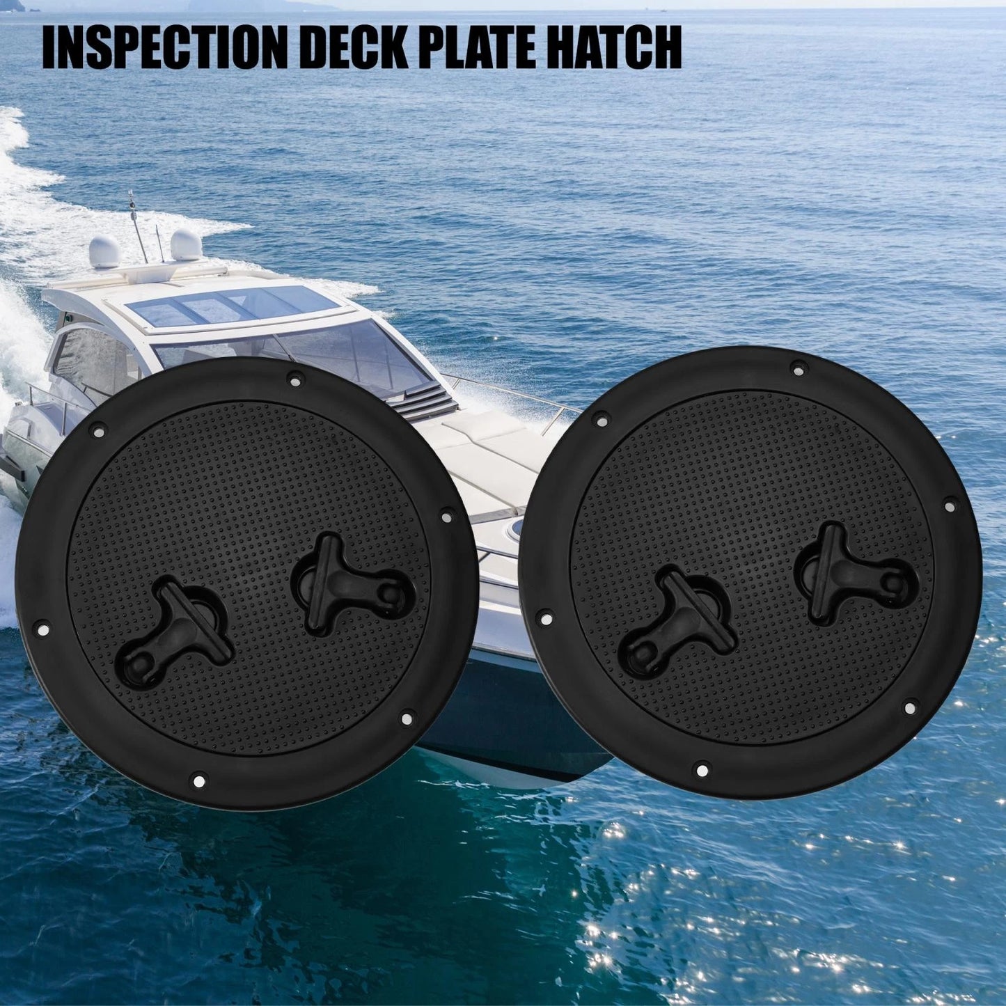 Deck Plate Hatch / 2 x 8 Inch / Marine Inspection Hatch Cover Black for Boat
