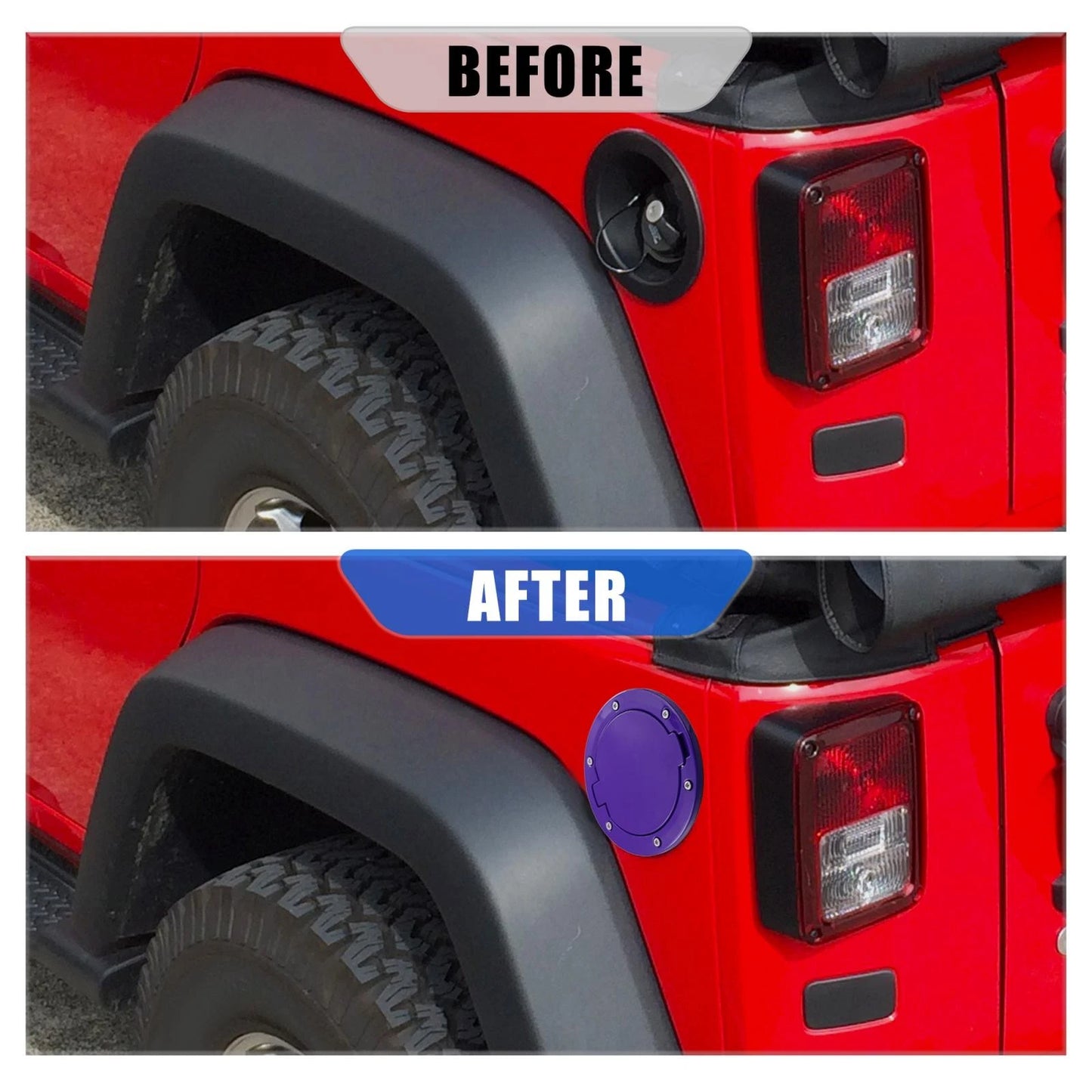 Purple Gas Fuel Tank Filler Cap Cover for Jeep Wrangler (2007-2018)
