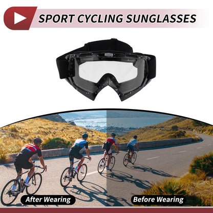 1 Set / Riding Goggles Transparent Lens White Frame for Motorcycle