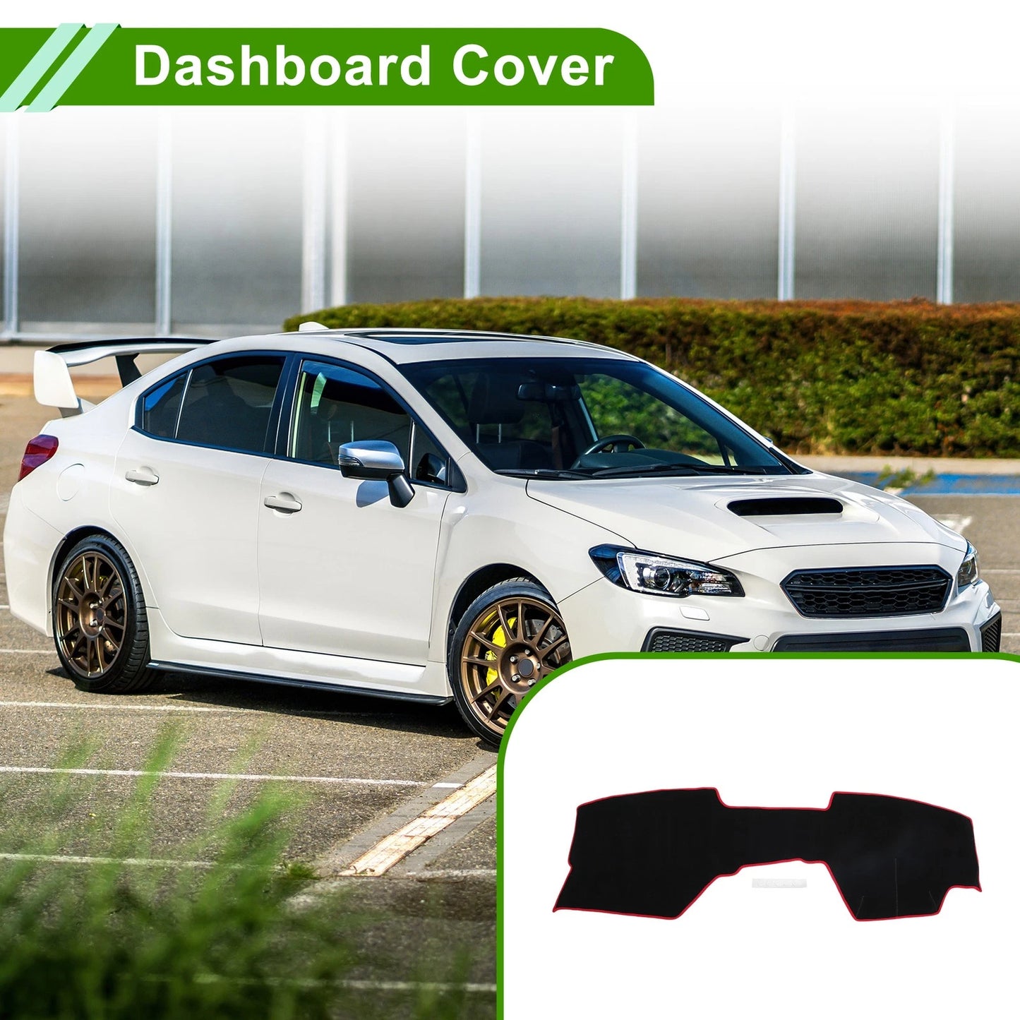 Dash Cover Mat for Mazda3 BP 2019-2024 Black Red 1 Set