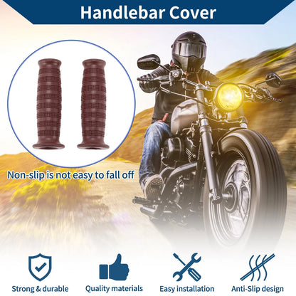 Grip Cover / 7/8 22mm / Motorcycle Hand Grips Rubber Brown 1 Pair