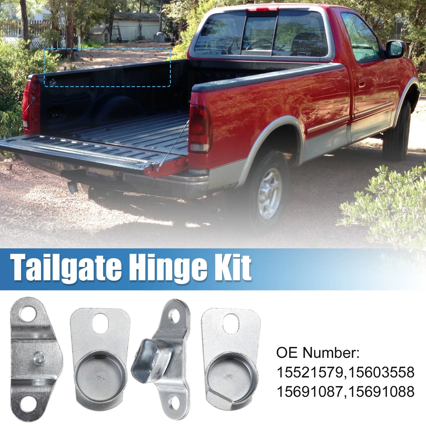2x Tailgate Hinge Kit for GMC C1500 Pickup (1988-1999)