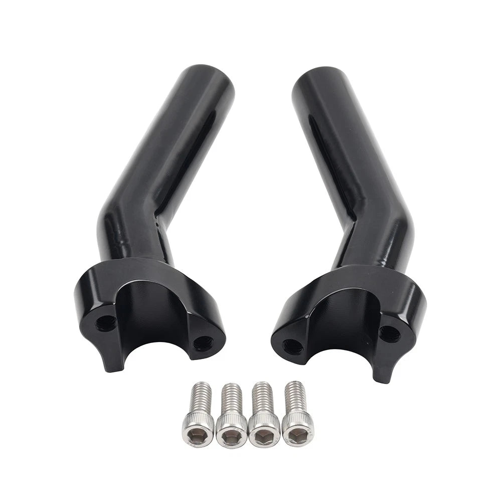 6" CNC Pullback Handlebar Risers Black for Harley Softail Sportster