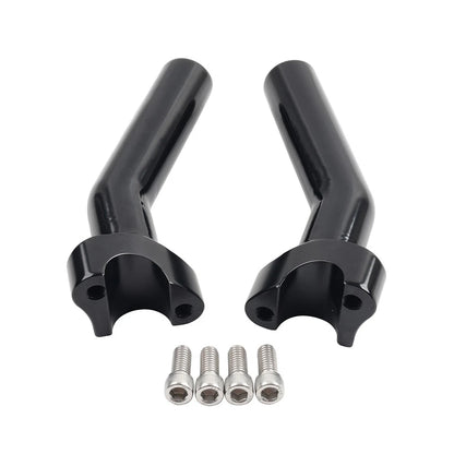 6" CNC Pullback Handlebar Risers Black for Harley Softail Sportster