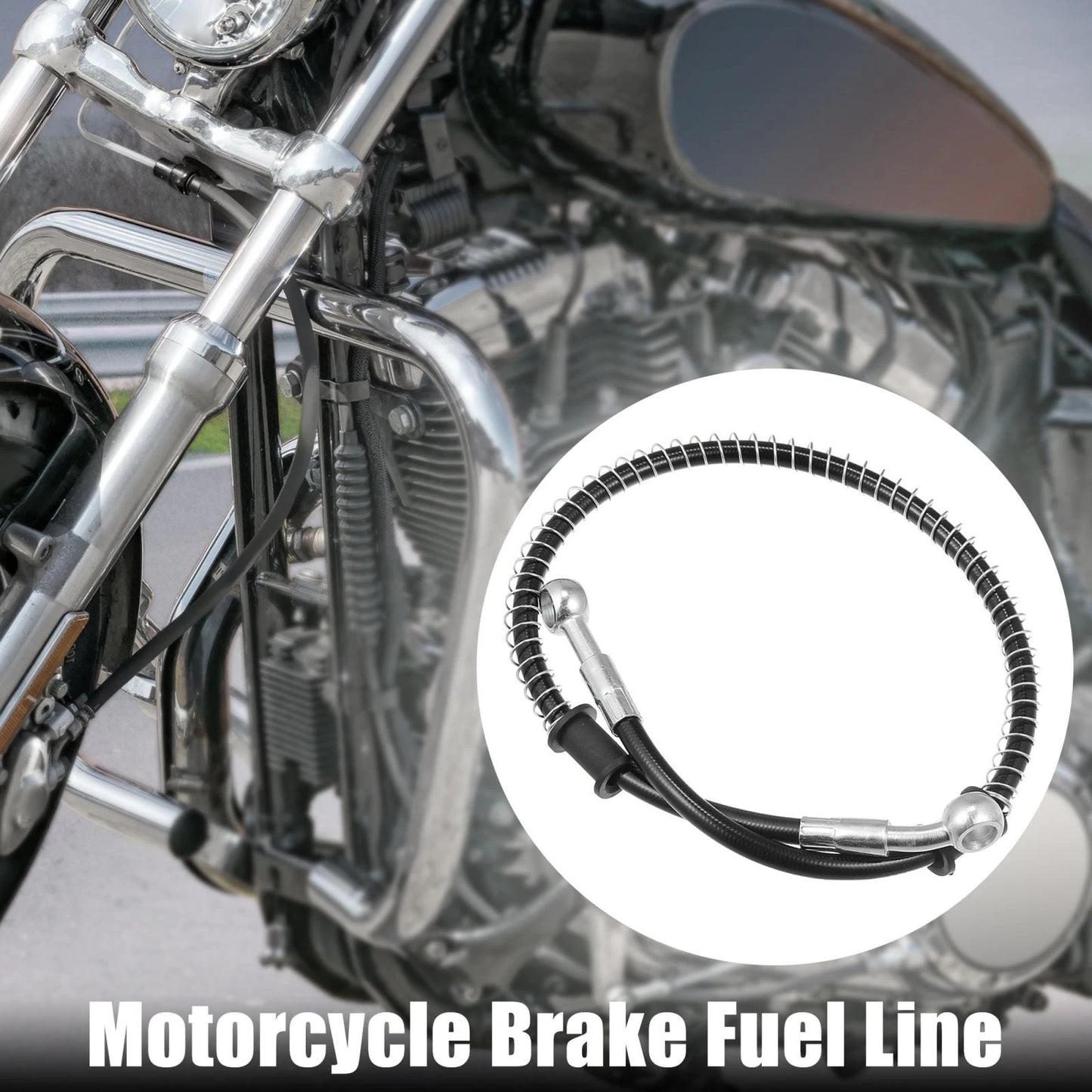 60cm 23.62" 10mm Motorcycle Braided Brake Clutch Oil Hoses Black for Make Model
