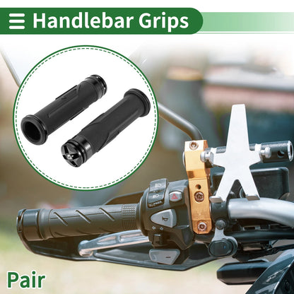 7/8" 22mm Motorcycle Hand Grips Aluminum Alloy Black 1 Pair for Generic Motorcycle