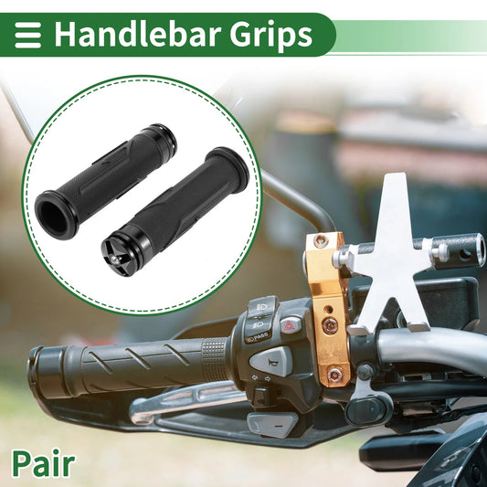 7/8" 22mm Motorcycle Hand Grips Aluminum Alloy Black 1 Pair for Generic Motorcycle