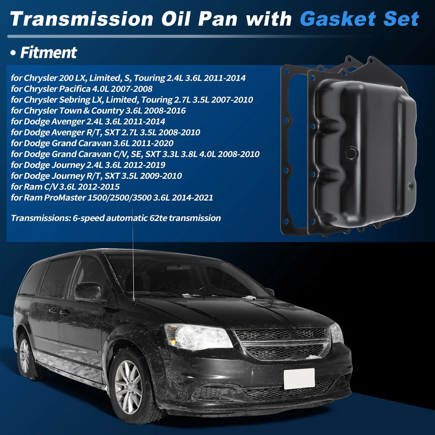 Transmission Oil Pan Gasket Set 3.6L for Dodge Grand Caravan (2011-2020)
