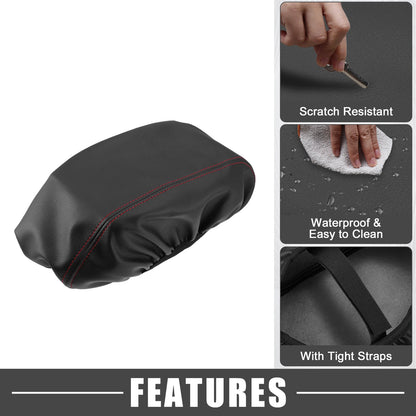 Armrest Cover for Dodge Durango (2011-2021) Black with Red Stitches
