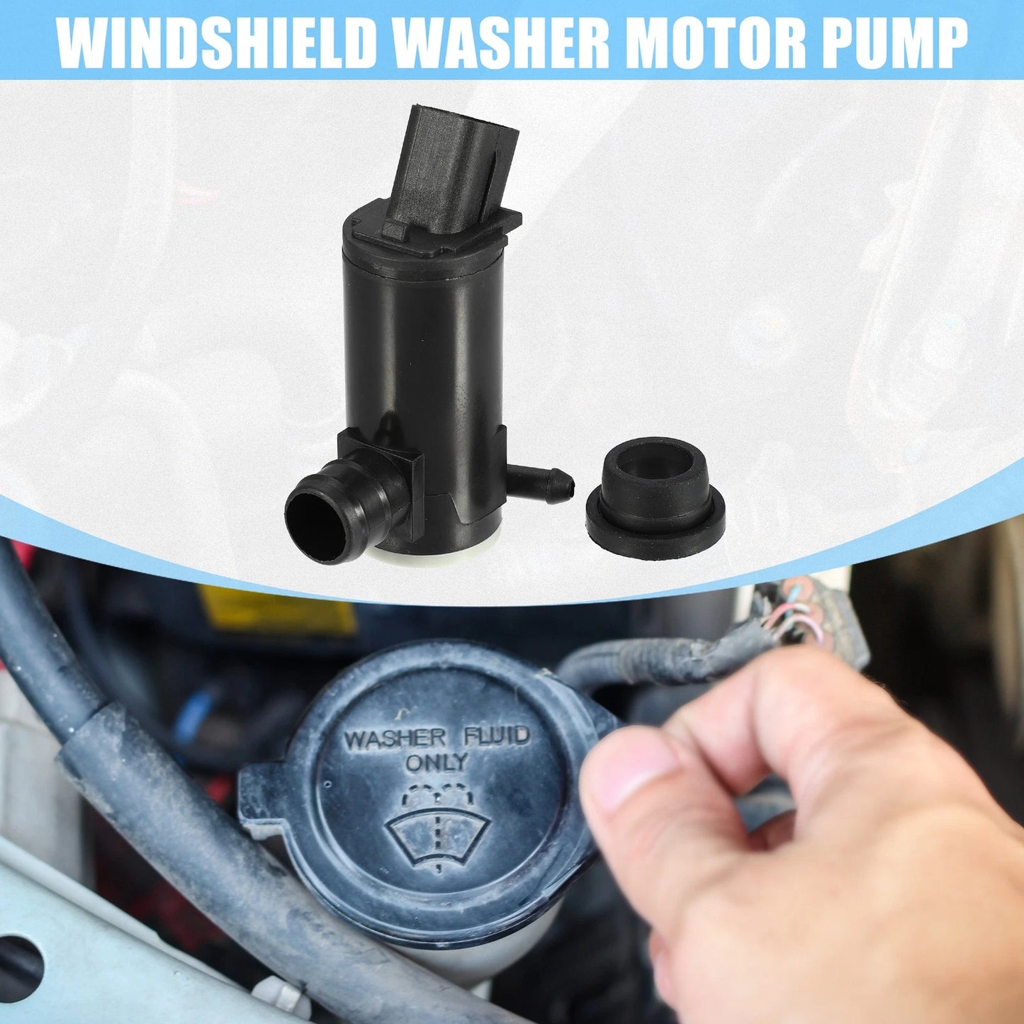 Windshield Washer Pump for Kia K900 (2015-2018) - 1 Pcs Black