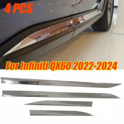 4X Stainless Body Side Door Mould Cover Trim Decor for Infiniti QX60(2022–2024)