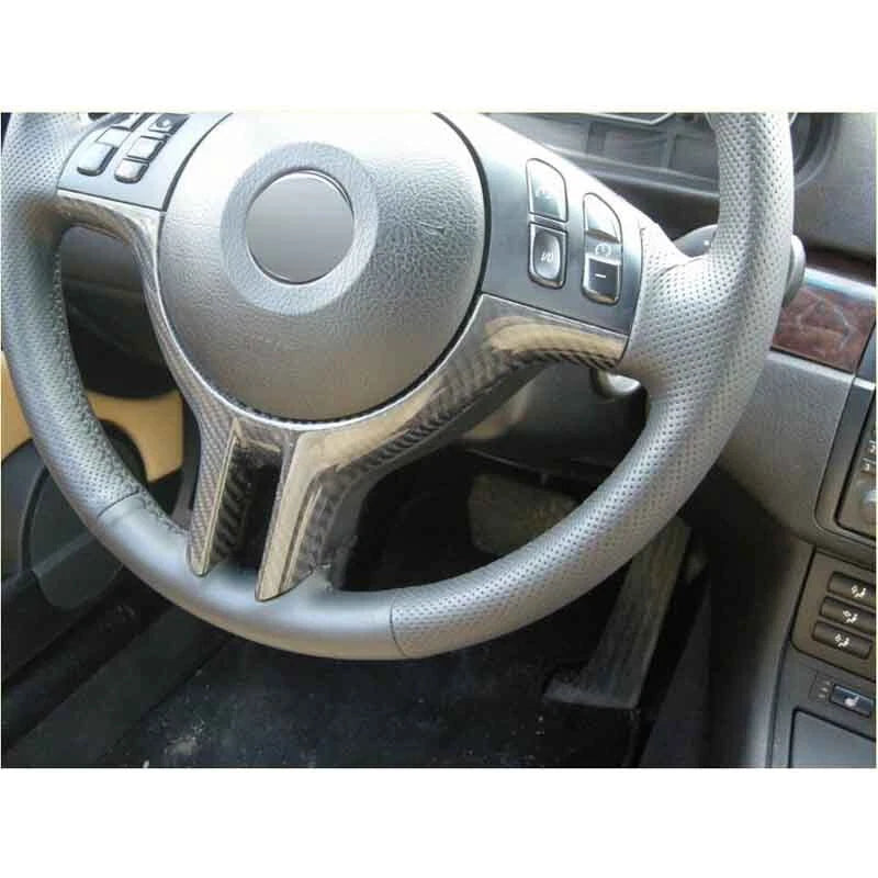 Real Carbon Fiber Steering Wheel Lower Panel Trim for BMW X5 E53 530i E39 E46