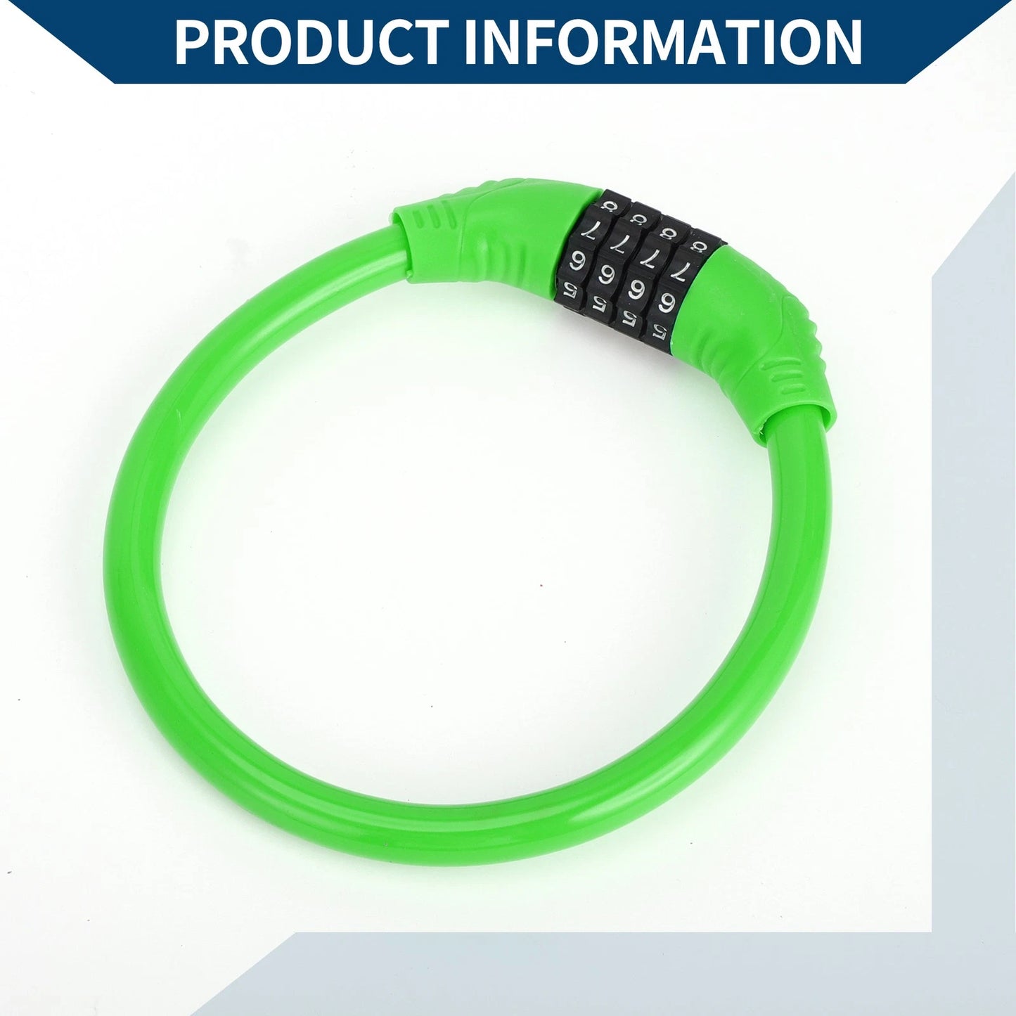 Anti-Theft 4-Digit Mini Bicycle Lock Ring - Green