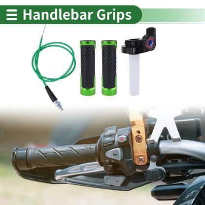 7/8" 22mm Hand Grips Covers Aluminum Alloy and Rubber Green