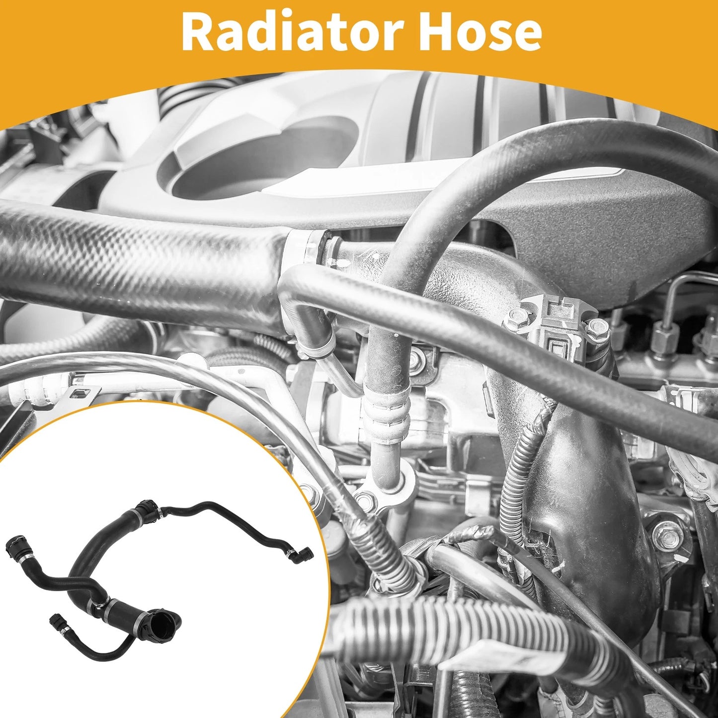 Radiator Hose for BMW X5 E53 4.4i (2003-2006) Rubber Black 1 x Hose
