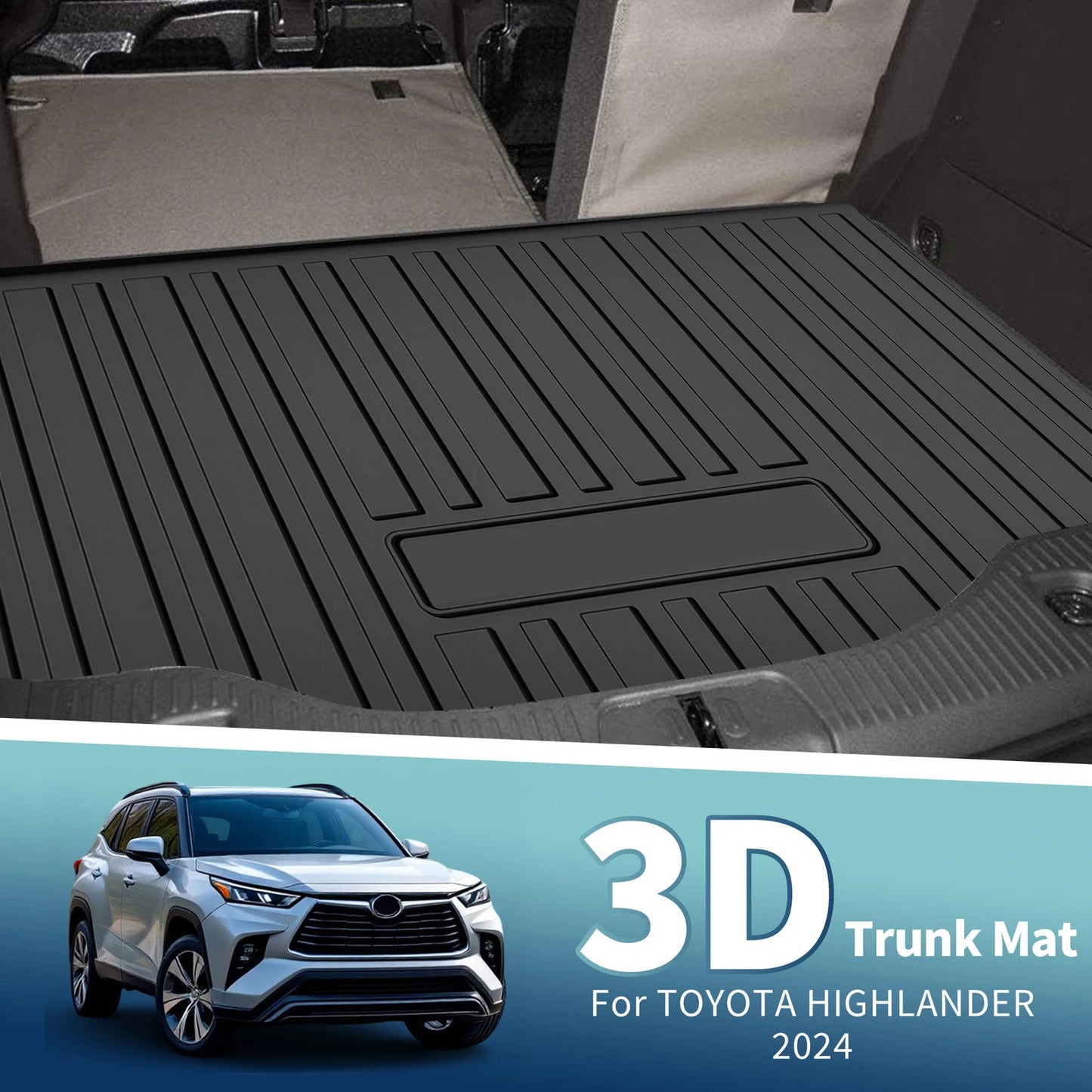 Flat Face Cargo Liner Trunk Mat for Toyota Highlander (2024-2025) 1 Pc